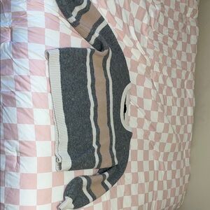 Lumiere Gray and Tan Striped Sweater